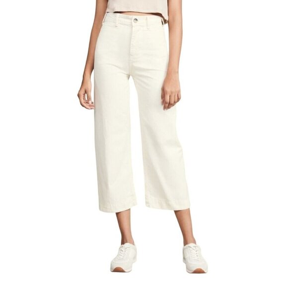 Free People We The Free Patti High Rise Cropped Wide Leg Pants Beige Size 29 - Picture 5 of 10